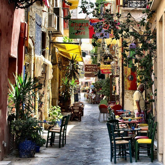 Festive Street, Isle of Crete, Greece