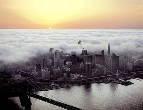 Foggy Sunset, San Francisco, California