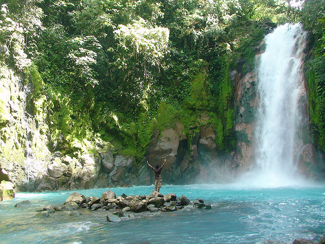 Rio Celeste is a river in Tenorio Volcano National Park of Costa Rica. It is notable for its distinctive turquoise coloration, a phenomenon caused by a chemical reaction...