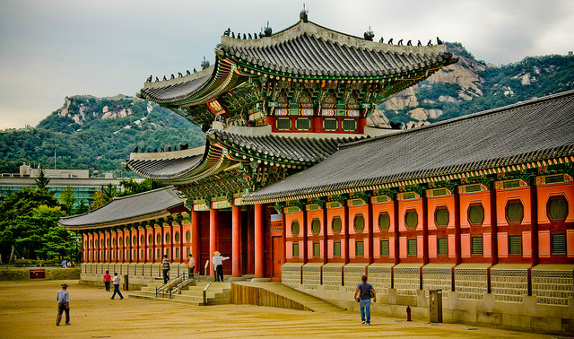 by Orgiles on Flickr.Gyeongbokgung Palace - royal palace in Seoul, South Korea.
