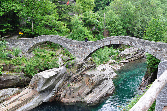 by ritsch48 on Flickr.Ponte dei Salti over Verzasca river in Lavertezzo, the canton of Ticino in Switzerland.