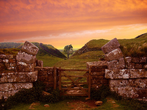 Ancient Hadrian's Wall, Northumberland, England