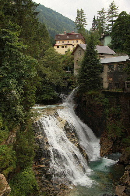 Waterfalls in the spa-town of Bad Gastein, Austria