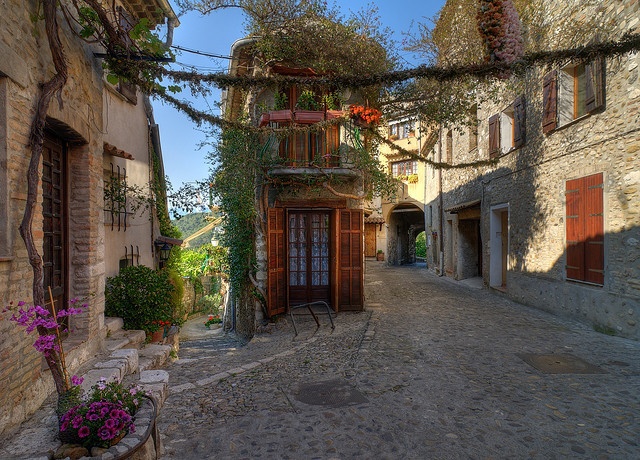 Street view in Cagnes-sur-Mer, Cote d'Azur, France
