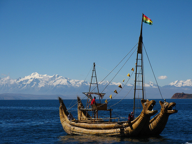 Sailing on Lago Titicaca, Bolivia