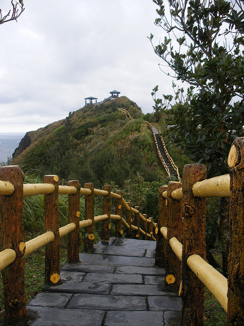 Scenic coastal walkway in Green Island, Taiwan