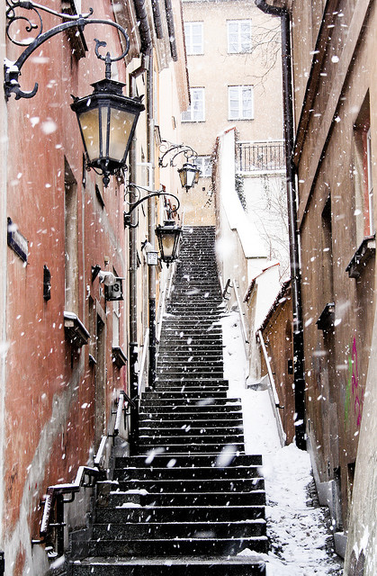 Snowy Day, Warsaw, Poland