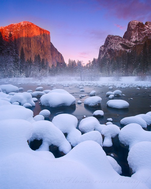 Snow Sunrise, Yosemite, California