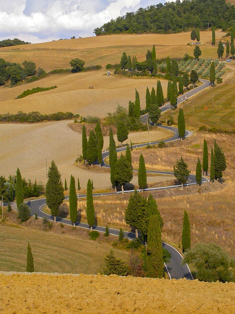 The road from Pienza to Montichiello in Tuscany, Italy