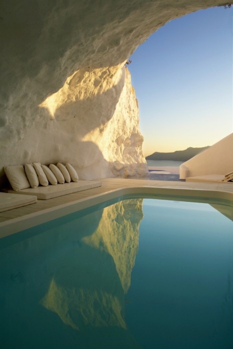 Natural Cave Pool, Santorini, Greece