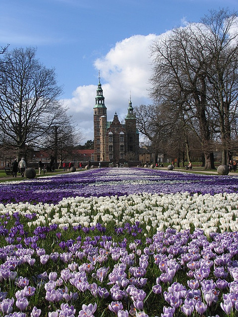 The flower path to Rosenborg Castle in Copenhagen, Denmark