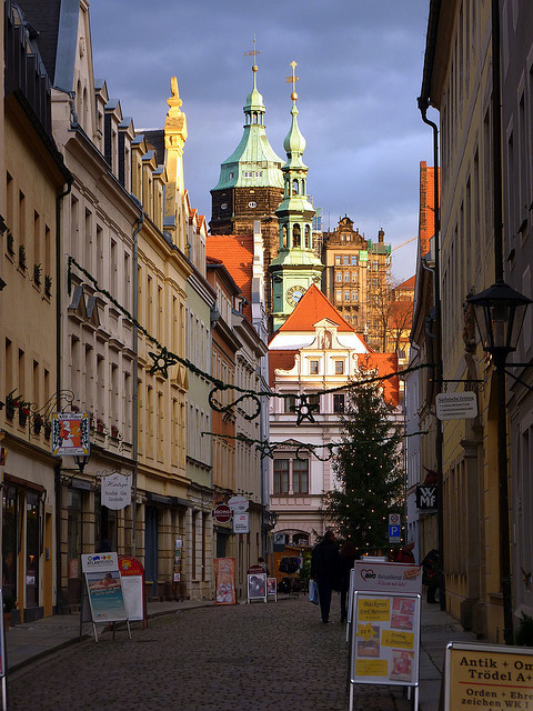 The historical town of Pirna in Saxony, Germany