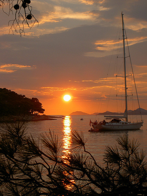 Sunset in the Adriatic, Cavtat, Croatia
