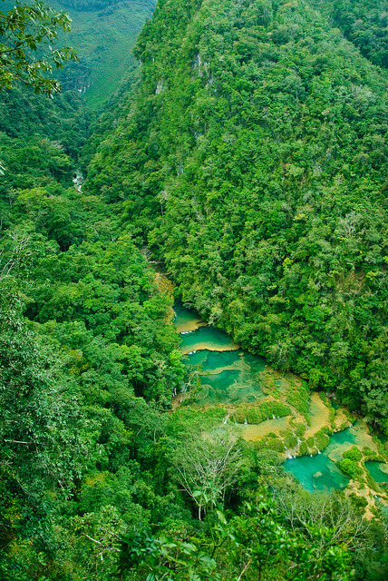 The pools of Semuc Champey in Alta Verapaz / Guatemala